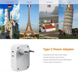 European Travel Plug Adapter 2 Pack, TESSAN US to Europe Plug Adapter to Italy Spain France Portugal Iceland Germany image 11