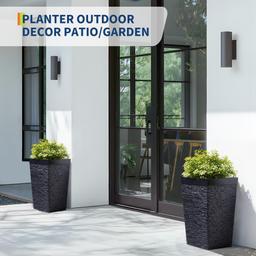 Planters indoors near window