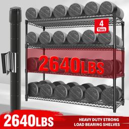 Garvee 4-Tiers Storage Shelves Heavy Duty Garage Shelving Units with Wheels 59" W x 71.8" H, 2640LBS Rolling Wire Shelving Rack, Adjustable Shelf for Garage Kitchen Warehouse Industrial Pantry image 3