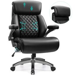 HeroSet 500lbs Executive Office Chair, Big and Tall Home Desk Chairs for Large People, Heavy Duty PU Leather Computer Gaming Chair with Adjustable Lumbar Support & Armrests, Thick Padding for Comfort